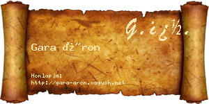 Gara Áron névjegykártya