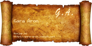 Gara Áron névjegykártya